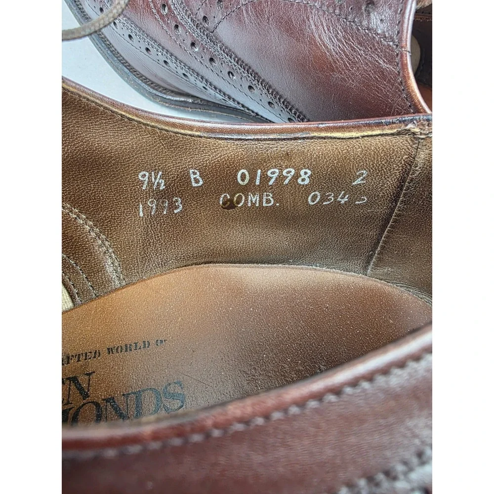 Allen‎ Edmonds Chester Burgundy Wingtip Oxford Dress Shoes Men's Size 9.5 B